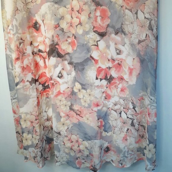 Signature ELLA Floral Dress Women's 14W EUC Chiffon Flowy Lined Special Occasion - Picture 3 of 12